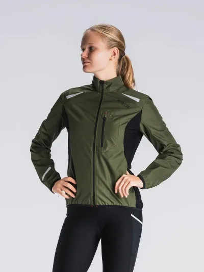 WMS S1 RUN JKT.-GREEN/BLACK-XS