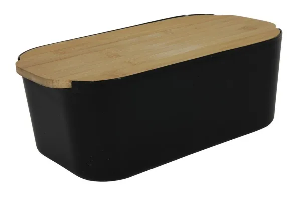 Hit Brauðkassi 33x18,5cm h:12cm m. bambus loki black