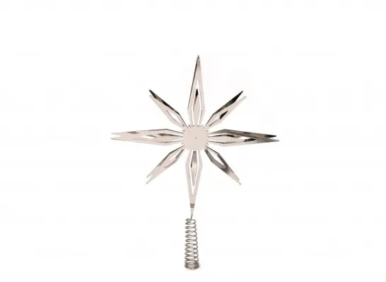 Jólatréstoppur silfur stjarna