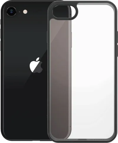 PanzerGlass iPhone 7/8/SE ClearCase símahulstur - Svart og glært