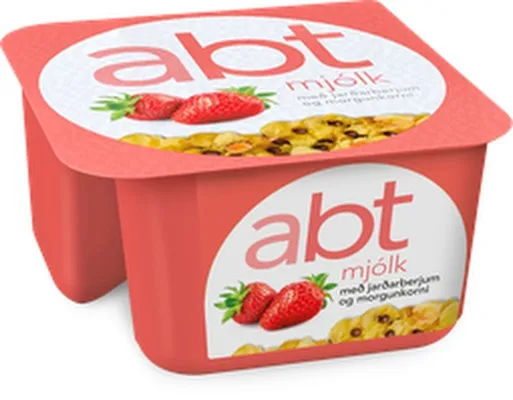 MS abt mjólk með jarðarberjum og kornfleks