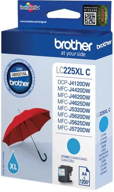 Brother LC225XL blekhylki - Blátt
