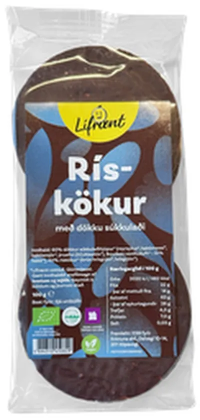 Krónan lífrænt rískökur dökkt súkkulaði