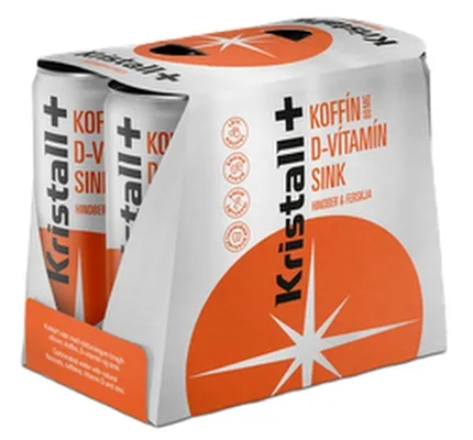 Kristall+ 6pk hindberja & ferskju