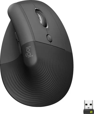 Logitech Lift Vertical Ergonomic þráðlaus mús - Svört