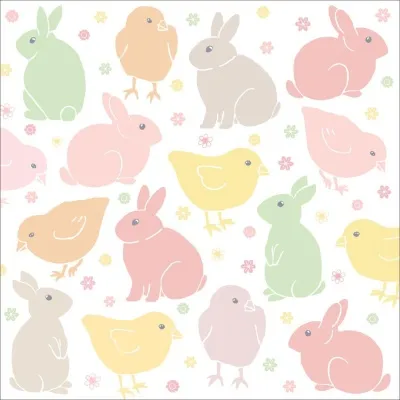 Braun Company Servíettur 3laga 20stk 33x33cm Pieps Pastell