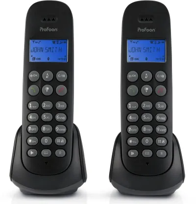 Profoon PDX-320 heimasími 2 tól - Svartur