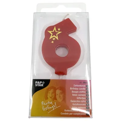 PapStar afmæliskerti 6 ára