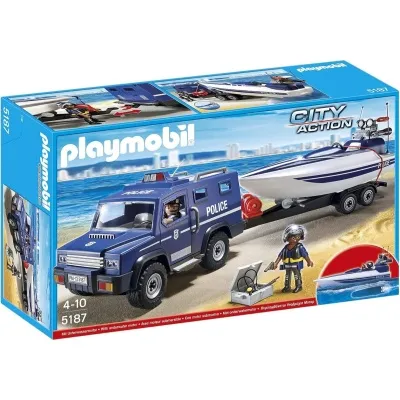 PLAYMOBIL - City Action Lögreglujeppi & spíttbátur