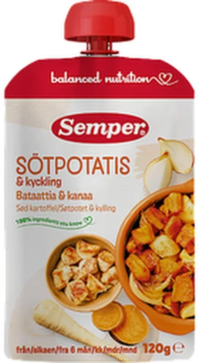 Semper skvísa sætar kartöflur og kjúklingur