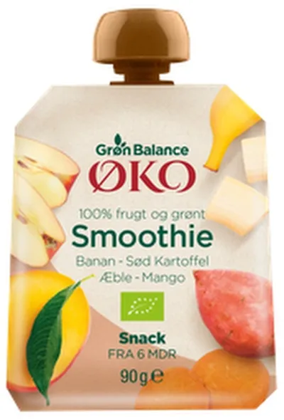 Grön Balance skvísa banana,sæt kartöflu,epla & mangó