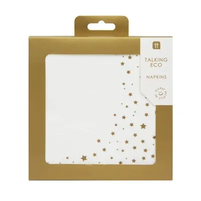 TALKING TABLES - Luxe Celebration - Fallegar servíettur með gylltum stjörnum