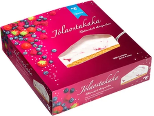 MS jólaostakakaka með blönduðum skógarberjum