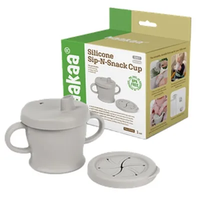 Haakaa sip'n'snack glas grátt