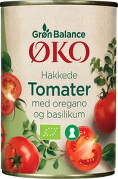 Grön Balance tómatar hakkaðir oreganó og basilíka
