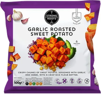 Strong Roots hvítlauks sætar kartöflur í bitum