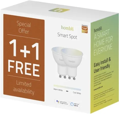 Hombli hvít snjallpera - 4,5W GU10 - 2 stk