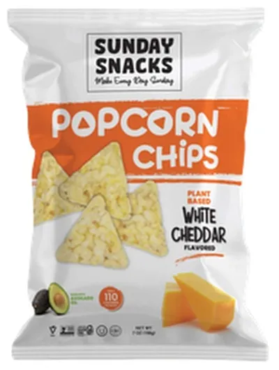 Sunday Snacks popcorn chips white cheddar
