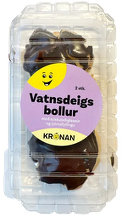 Krónu rjómabollur vatnsdeigs súkkulaði