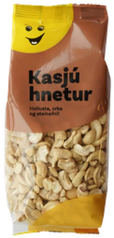 Krónu kasjúhnetur brotnar