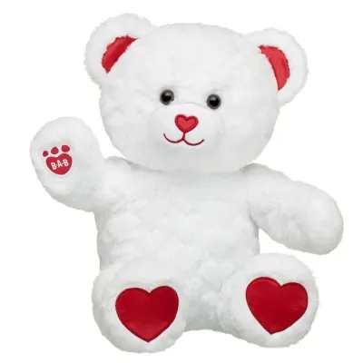 BUILD-A-BEAR - White Hearts Bear