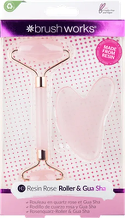 Brushworks rose resin roller & gua sha