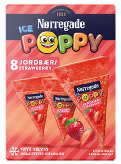 Norregade ice poppy jarðarberja