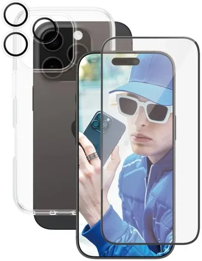 CARE iPhone 16 Pro 3-í-1 pakki - Glær