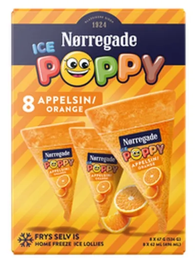 Norregade ice poppy appelsínu