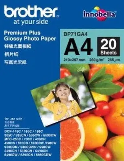 Brother A4 Glossy pappír - 20 stk