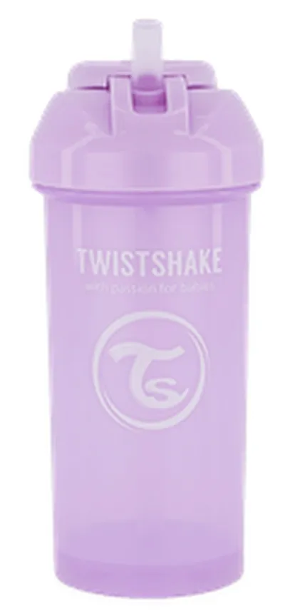 Twistshake glas m.röri fjólublár 6m+