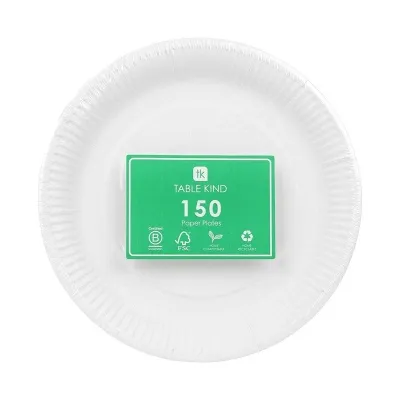 TALKING TABLES - Pappadiskar Hvítir, 150 stykki