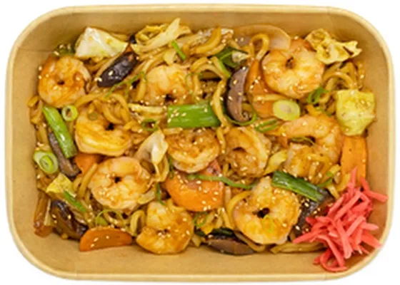 Tokyo Sushi yaki soba núðlur með rækjum