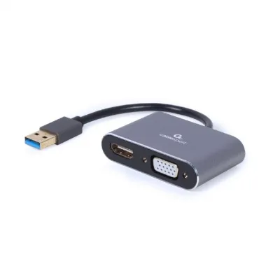 B-vara: Cablexpert USB skjákort með HDMI og VGA tengi
