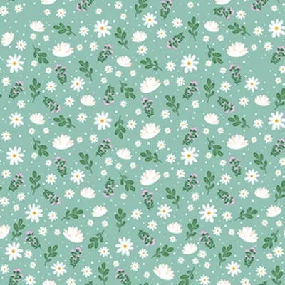 Home Fashion Serv. Petites fleurs antik græn 33x33