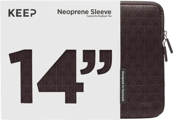 KEEP 14" fartölvuhlíf fyrir MacBook Pro - Brúnt með munstri