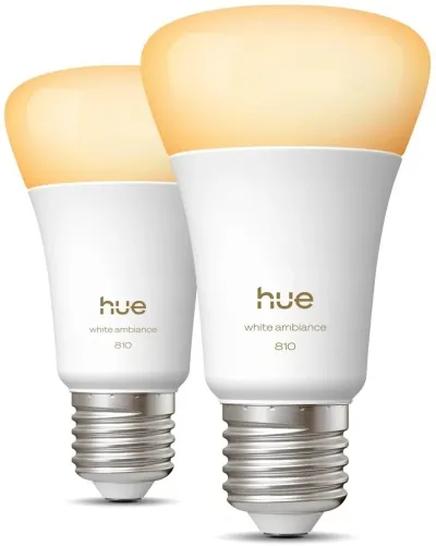 Philips Hue E27 White Ambiance snjallpera - 2 stk