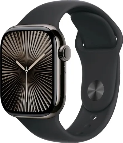 Apple Watch Series 10 GPS/4G 42 mm - Svart títaníum S/M Sport ól