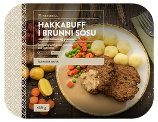 Matseðill hakkabuff í brúnni sósu