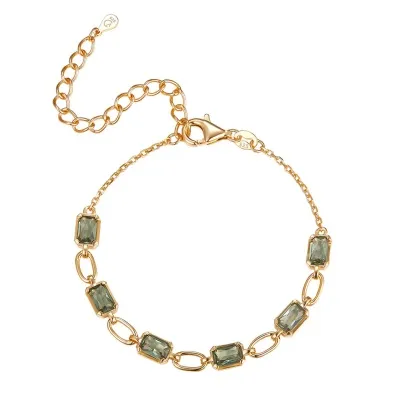 Vera Design - CRYSTAL - armband gyllt m/grænum