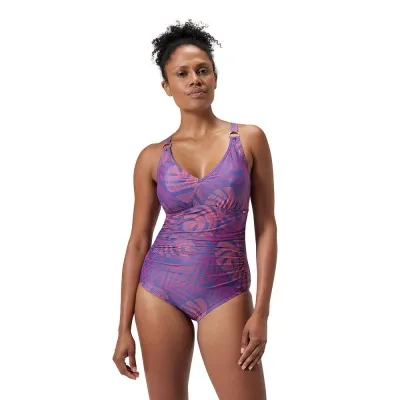 Speedo Shaping Printed V Neck sundbolur