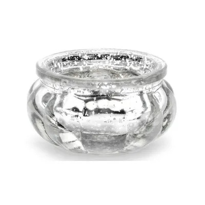 Borðskraut - Kertavasi - Gler - Silfur - 3 cm