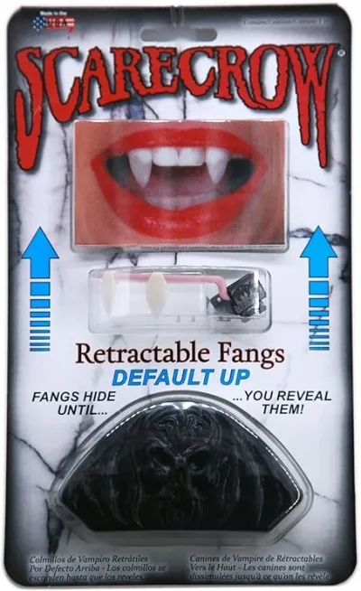 Scarecrow Vampírutennur Uppdraganlegar Retractable Fangs Deluxe (Default Up)
