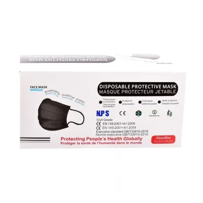 Svartar einnota andlitsgrímur