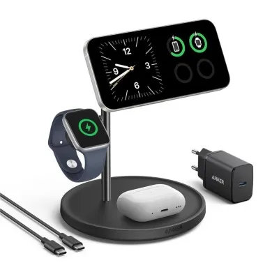 Anker MagGo þráðlaus hleðslustandur 15W svartur