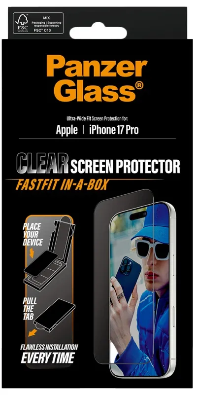 PanzerGlass iPhone 17 Pro Fastfit in-a-box