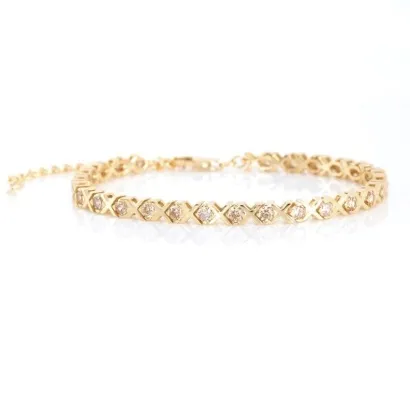 XO Armband gyllt Kampavín – Vera Design