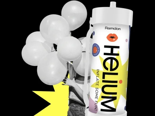 Helíum tankur - 50 blöðrur 23cm