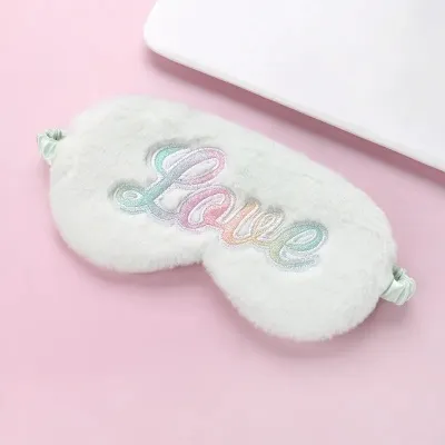 Svefngríma loðnar LOVE - LOVE ljósgræn