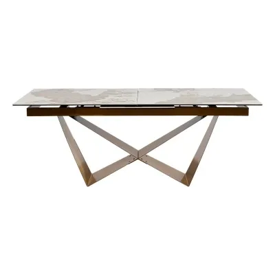 Kare Connesso borðstofuborð stækkanlegt keramik/brass